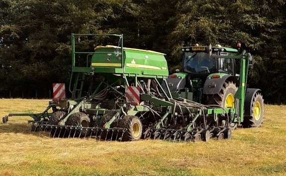 Tractor tilling field